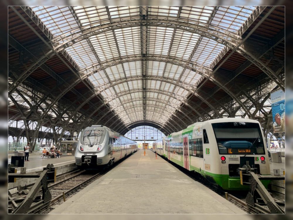 Bahnsteig in Leipzig